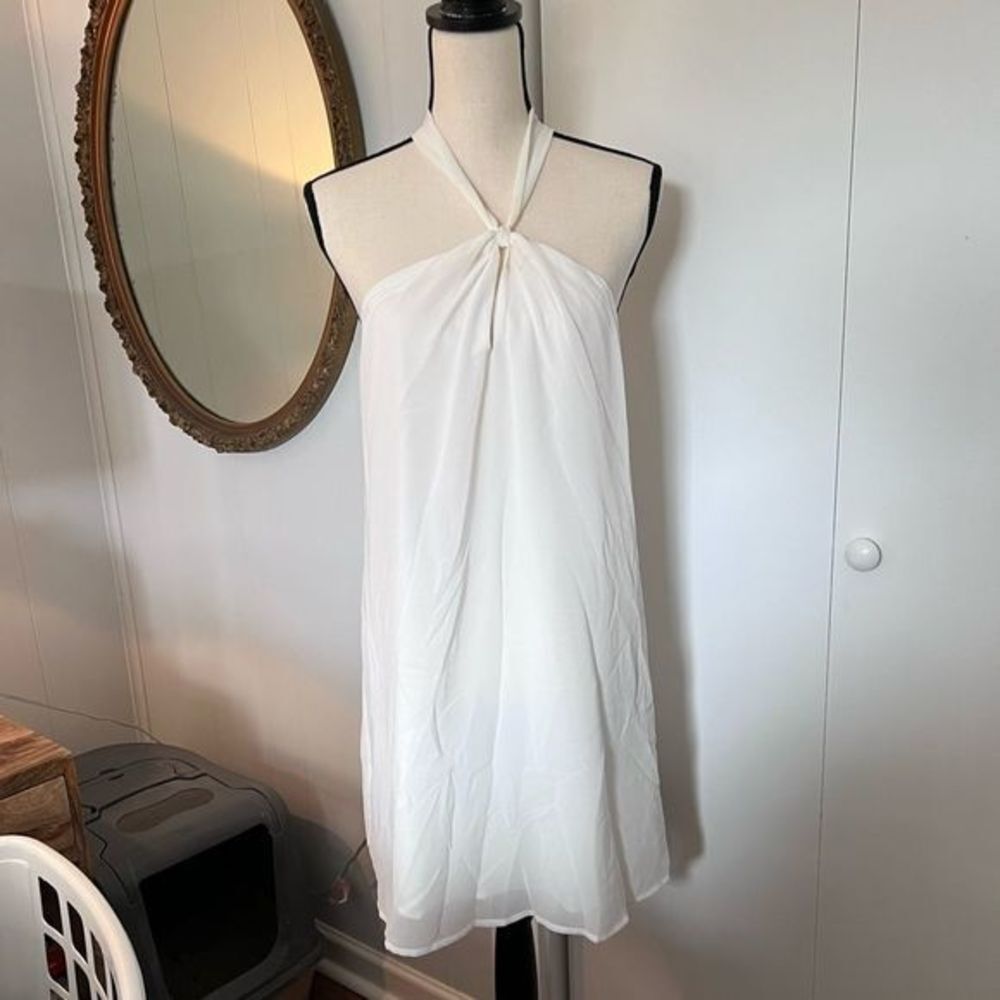 White Twist Shift Dress 